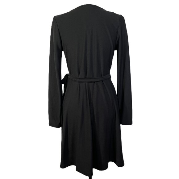 Fashion Nova Layla Fit & Flare Wrap Dress Mini V Neck Long Sleeves Black Size L - Picture 3 of 16